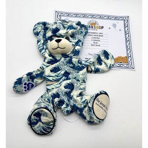 Build A Bear Artist Teddy Great Waves Katsushika Hokusai & Certificate Unstuffed